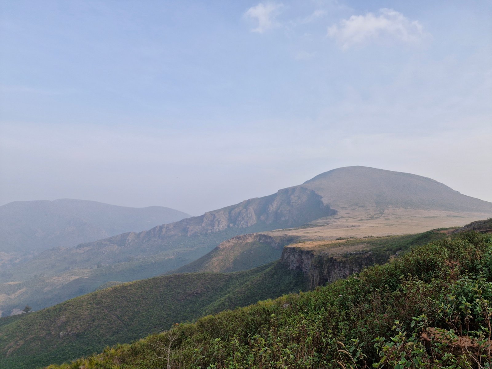 Kalyamali peak and rocky ridge on a misty morning, Koraput, Odisha